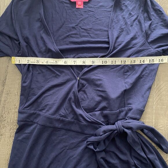 Lilly Pulitzer Misha Wrap Dress True Navy Blue size‎ small - Picture 6 of 14